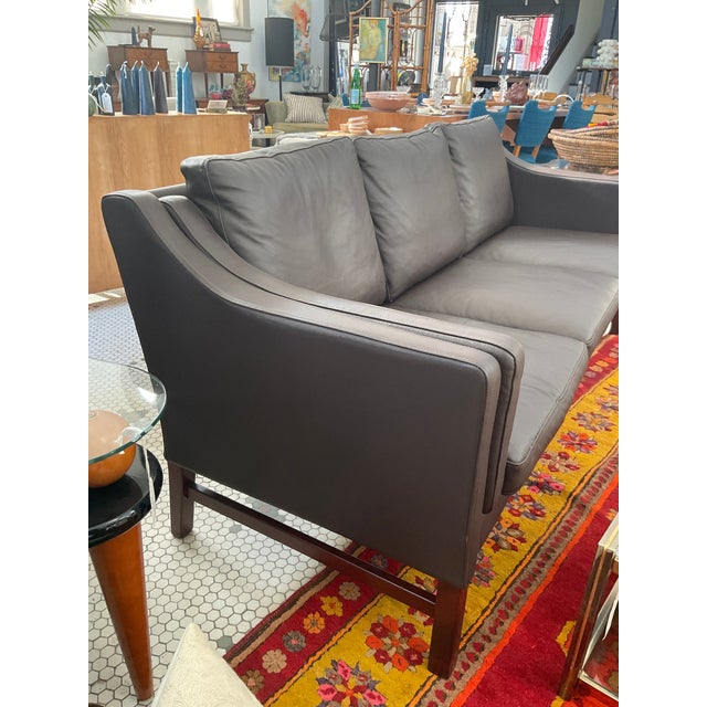 1970s Skipper Mobler Attributed Danish Sofa in Chic Chocolate Leather For Sale - Image 15 of 18