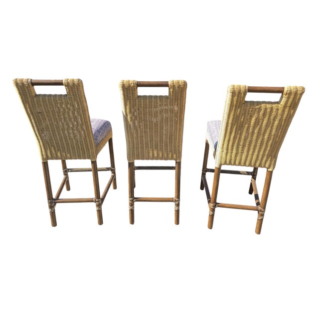 Wood Three McGuire Furniture Thomas Pheasant Counter Stools For Sale - Image 7 of 8