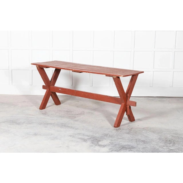 Wood 19th Century French Gypsy Trestle Table For Sale - Image 7 of 13