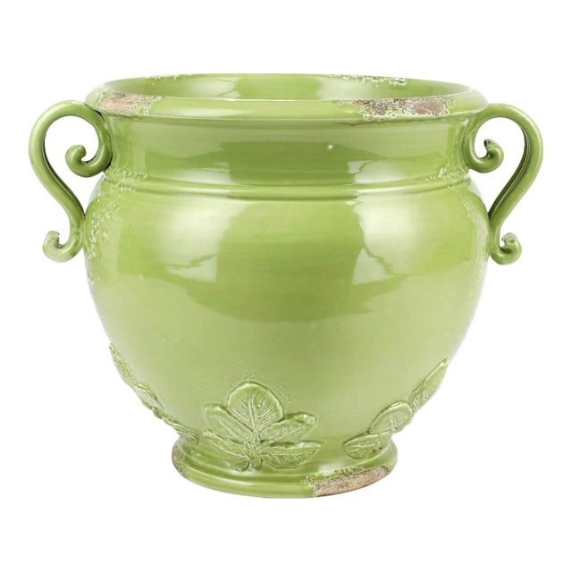 VIETRI Rustic Garden Pistachio Basil Round Planter For Sale