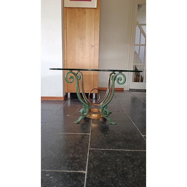 Gilded Wrought Iron Side Table by René Prou, 1940s For Sale - Image 4 of 16