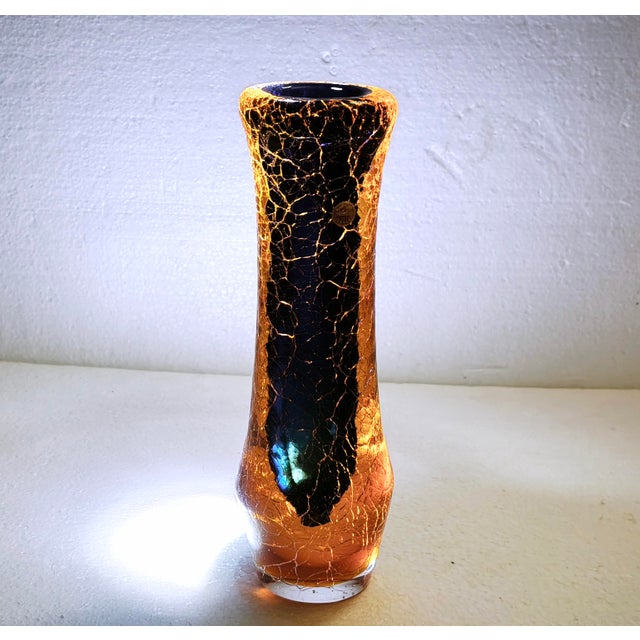 Blue Vintage Murano Art Glass Vase, Italy, 1960s For Sale - Image 8 of 18