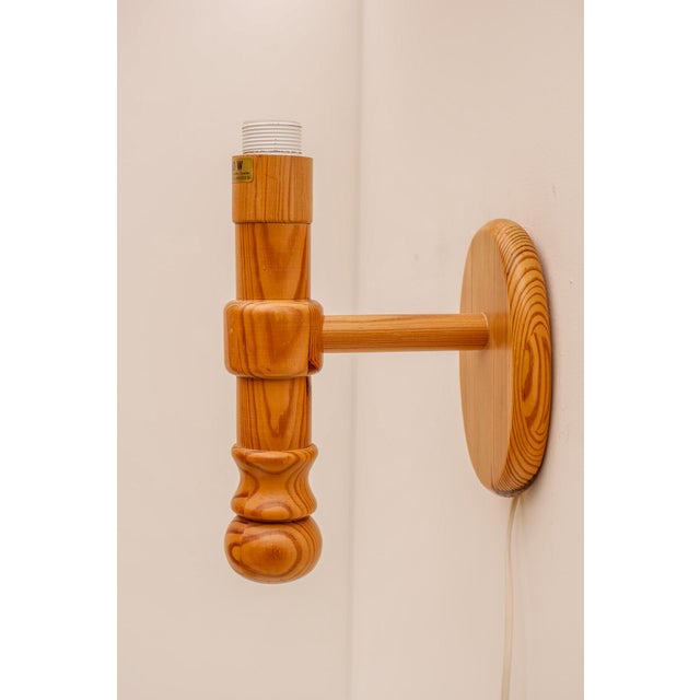 Large Scandinavian Pine Sconce, 1970s For Sale - Image 4 of 18