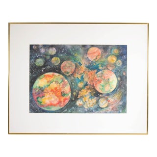 “Beyond and Beyond” Abstract Watercolor Painting by Norma Jean Bruckner For Sale