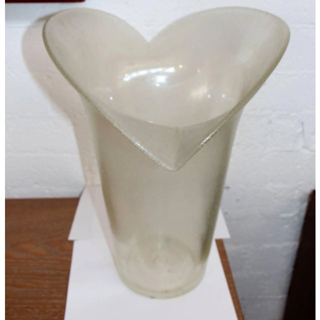 Large Flared Handblown Glass Vase With a Corroso or Scale Finish For Sale - Image 9 of 9