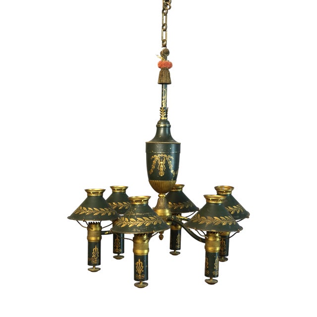 Empire Style Oil Lamp Chandelier For Sale