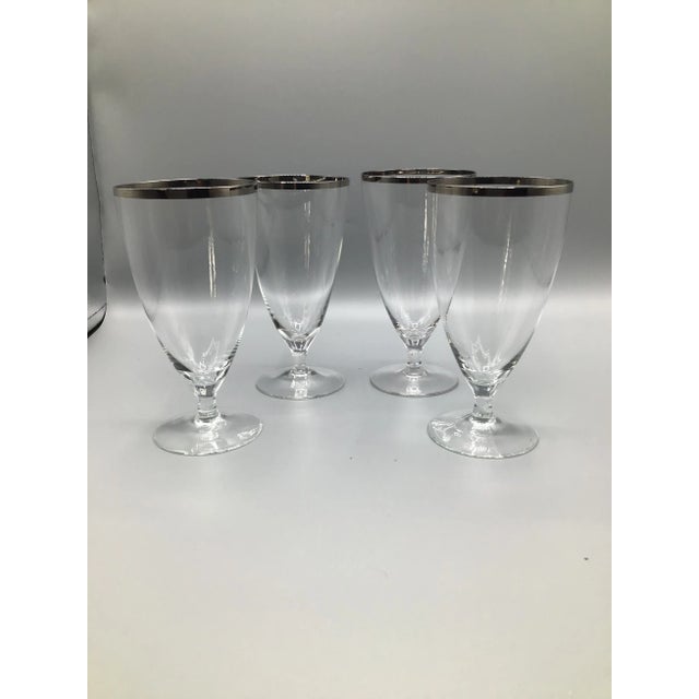 Platinum Rim Stemmed Water Glasses West Germany 1940s - Set of 4 For Sale - Image 12 of 12