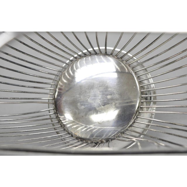 Vintage Mid Century Modern El De Uberti Italy Silver Plated Wire Wine Bottle Holder For Sale - Image 11 of 14