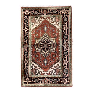 1970s, Handmade Vintage Persian Heriz Rug 3.1' X 5.2' For Sale