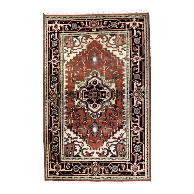 1970s, Handmade Vintage Persian Heriz Rug 3.1' X 5.2' For Sale