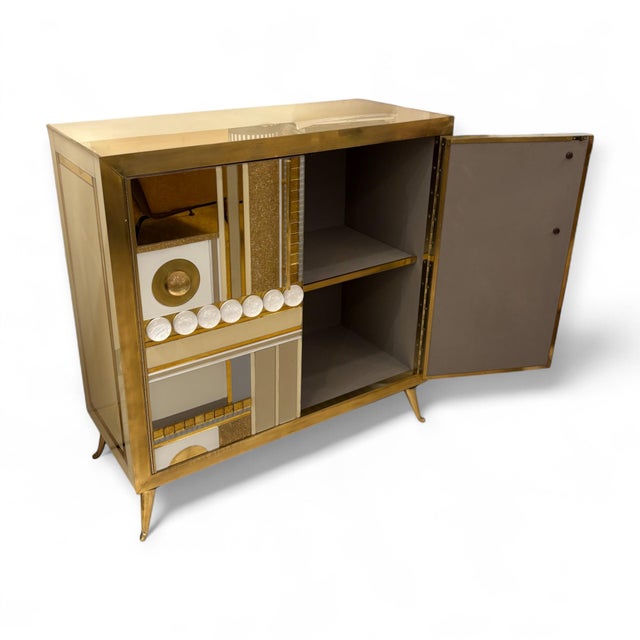 White and Gold Murano Glass Chest of Drawers, 1950s For Sale - Image 11 of 12