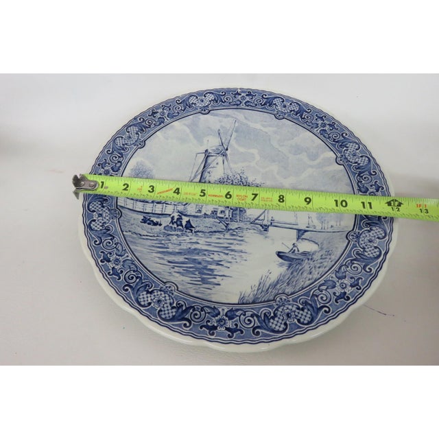 Boch Delfts Extra Large White Blue Porcelain Plate Royal Sphinx Holland 4896b For Sale - Image 14 of 18