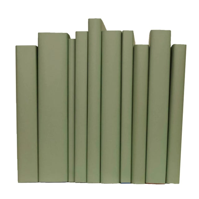 Modern Decorative Books - Spanish Moss Oversized Paper Wrapped Book Bundle - 1 Foot of Green Books For Sale - Image 3 of 4