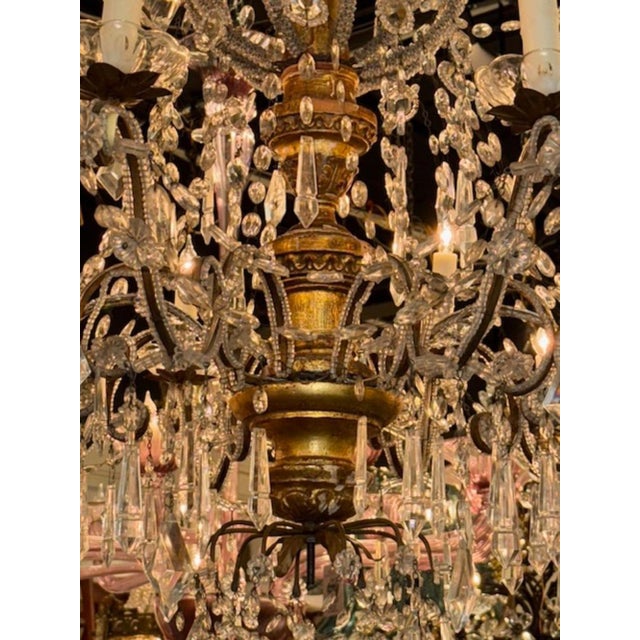 Italian Giltwood Chandelier For Sale - Image 4 of 4