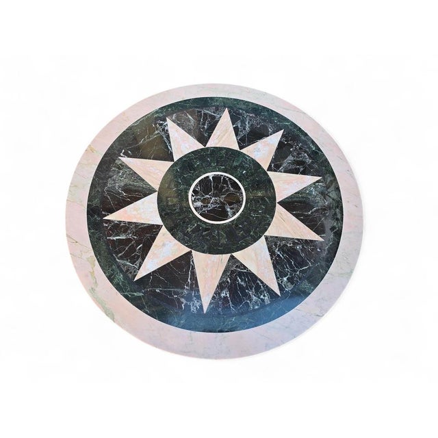 Mid-Century Modern Italian Marble Inlay Coffee Table with Gilt Bronze Base, 1950s For Sale - Image 9 of 14