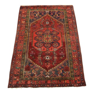 Vintage Hamadan Approx. 4x6 Wool Area Rug For Sale