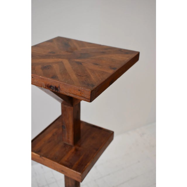 Vintage Constructivist Parquetry Tiered Wood Pedestal Stand, Circa 1940s-50s For Sale In New York - Image 6 of 18