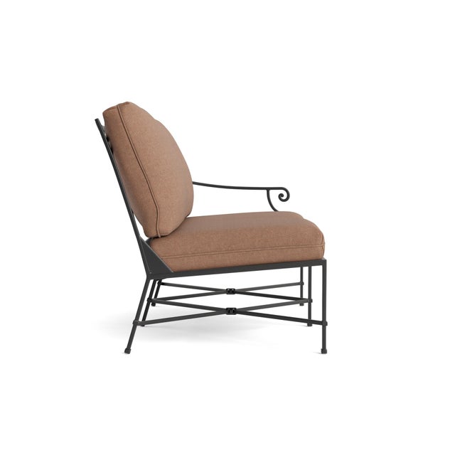 Contemporary Brown Jordan Venetian Right Arm Loveseat, Textured Pewter frame with Fusion Clay fabric For Sale - Image 3 of 11