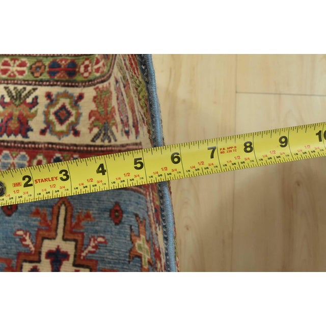 Kazak Runner 2’10” X 11’1” Blue Wool Tribal Hand-Knotted Oriental Rug For Sale - Image 11 of 13