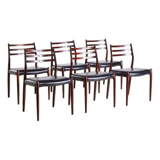 Rosewood Model 78 Dining Chairs by Niels O. Møller for J.L. Møllers, 1960s, Set of 6 For Sale