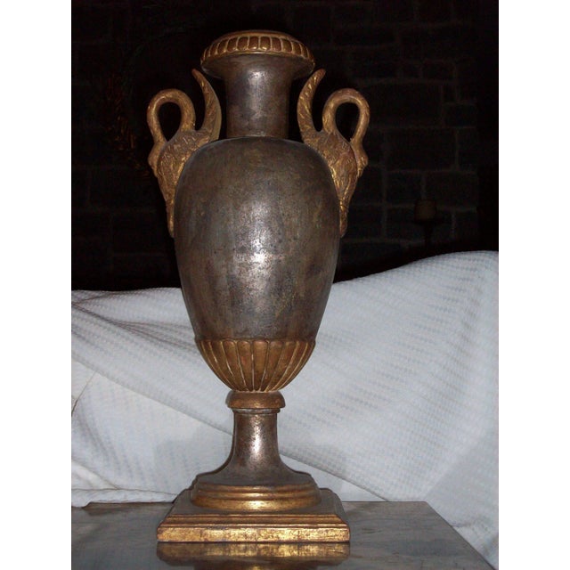 Modern Swan Silver Leaf Table Lamp Base For Sale - Image 12 of 12