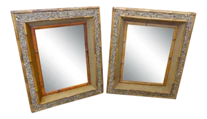 Late Mid-Century Hamptons Pebble Mirrors - a Pair