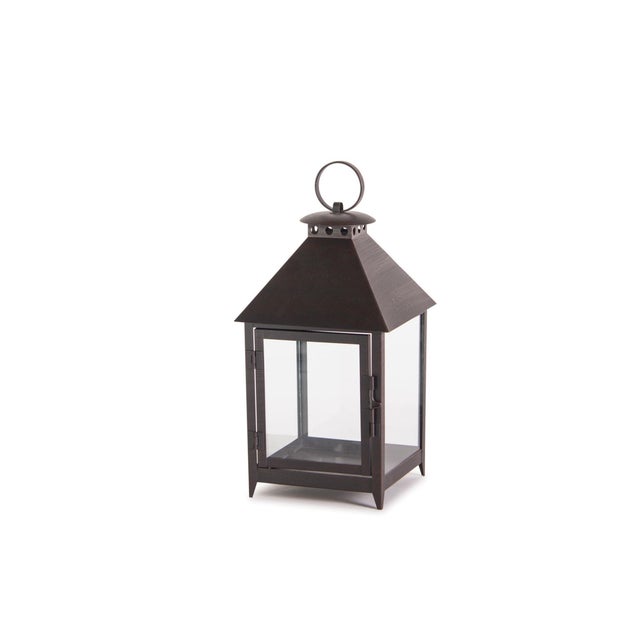 2020s Footed Iron Metal Lantern (Set of 2) For Sale - Image 5 of 5
