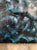 Ink Blue Early 20th Century 'Arts and Crafts' Style Botanical Dark Blue Monochromatic Relief Ceramic Glazed Tile For Sale - Image 8 of 13