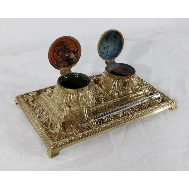 19th Century Golden Bronze Inkwell For Sale - Image 4 of 18