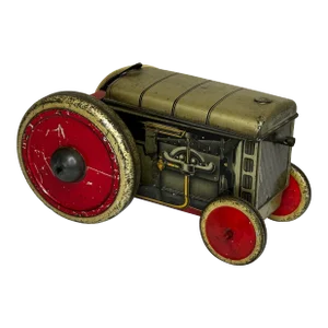1920s Small British Traditional Art Deco Biscuit Tin Tractor by William Crawfords & Son Ltd