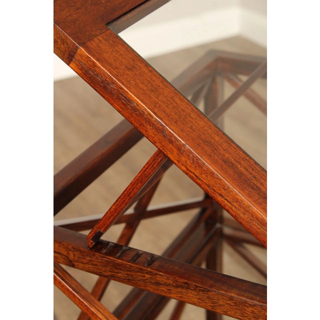 Wood Selamat Designs Mahogany And Glass Shelf Etagere For Sale - Image 7 of 12
