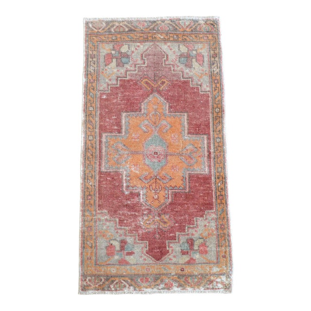 Hand Knotted Door Mat, Entryway Rug, Bath Mat, Kitchen Decor, Small Rug, Turkish Rug - 1′8″ × 3′2″ For Sale