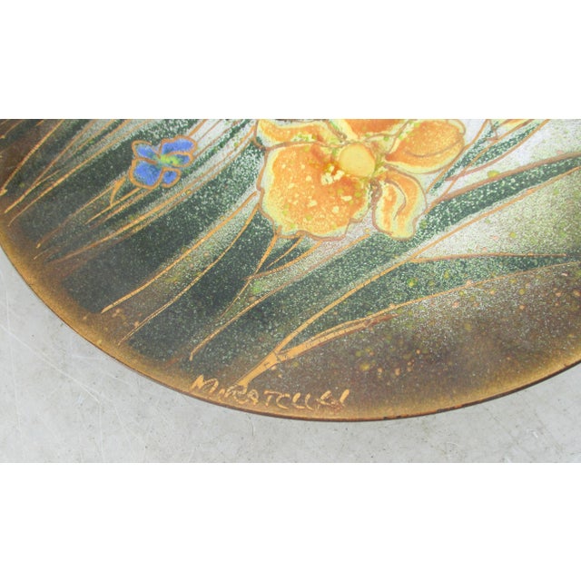 Modern Enamel Floral Tray Circa 1980s' For Sale - Image 3 of 6