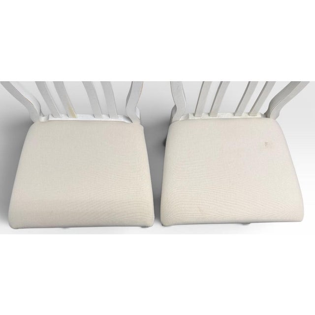 Late 20th Century Universal Furniture White Dining Chairs Arched Open Work Geometric Rounded Back Set of Six For Sale - Image 14 of 18
