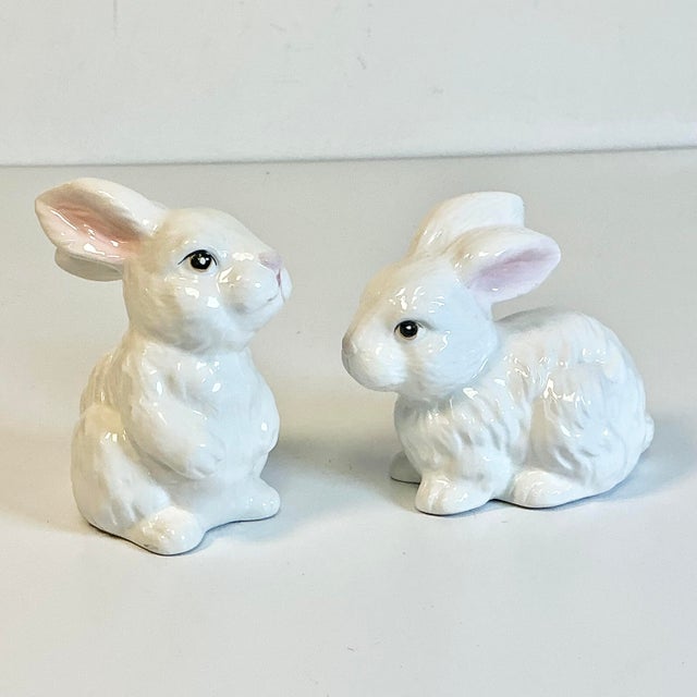 Boho Chic 1950s Vintage Boho Chic Arts & Crafts Ceramic Bunny Figural - A Pair, Easter. For Sale - Image 3 of 15