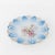 This antique scalloped porcelain plate features a stunning blue and white gradient edge with intricate gold accents,...