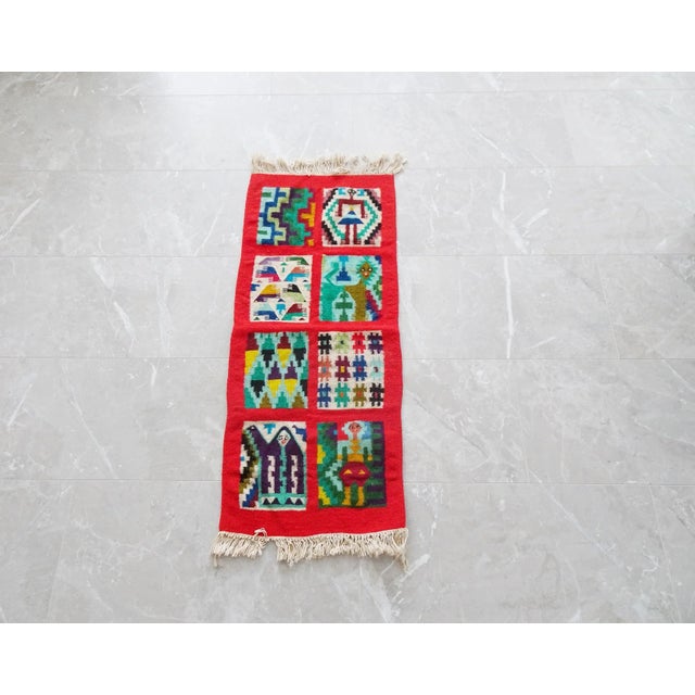 Hand-Woven Wall Carpet, Tunisia, 1960s For Sale - Image 9 of 11