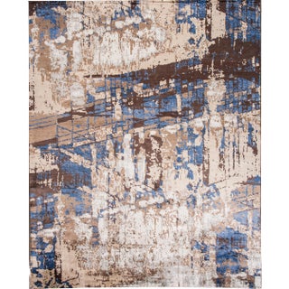 21st Century Modern Abstract Wool & Silk Rug 12 X 15 For Sale