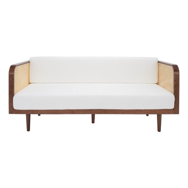 Helena French Cane Daybed - Walnut / Natural For Sale