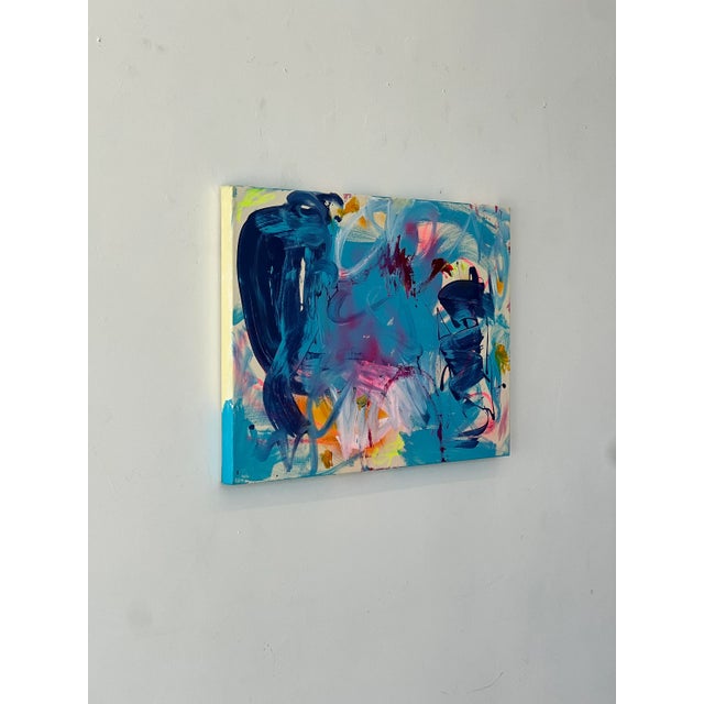 2020s "Blue Dream" Contemporary Original Abstract Acrylic Painting by Amy Smith For Sale - Image 5 of 9