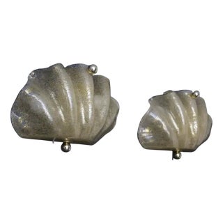 Shell Shaped Sconces in Gold Murano Glass by Murano for Murano, 2000, Set of 2 For Sale