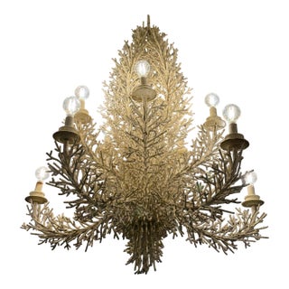 Pride Sasser for Cosona Manufacturing 10-Light Metal Coral Chandelier For Sale