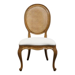 White of Mebane Country French Provincial Caned Round Back Dining Side Chair For Sale