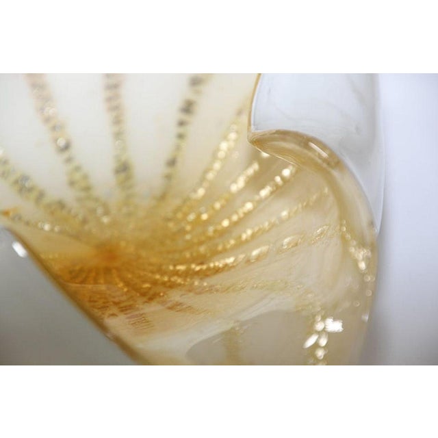 Alfredo Barbini Murano Gold Aventurine Art Glass Bowl Flower Form Italy 1950s For Sale - Image 13 of 18