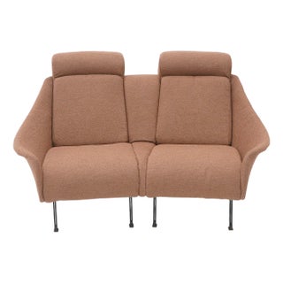2-Seater Sofa in Hazelnut Bouclé, 1950s For Sale