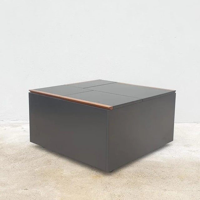 Wood Wooden Bar Cabinet with Wheels attributed to the Poggi Pavia, Italy, 1970s For Sale - Image 7 of 13