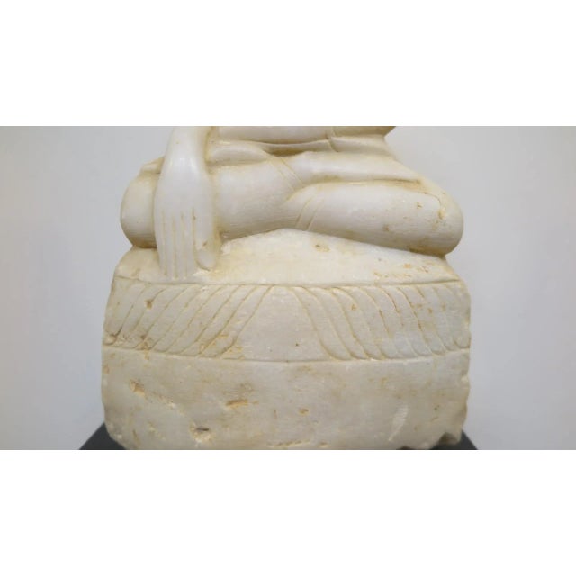 Stone 19th Century Alabaster Buddha Statue For Sale - Image 7 of 10