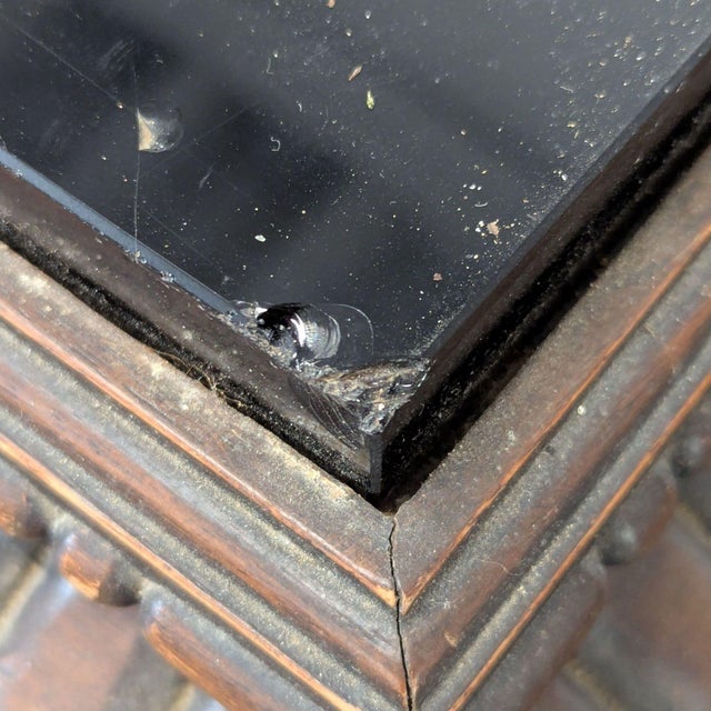 Vintage Glass Top Carved Coffee Table For Sale In San Francisco - Image 6 of 7