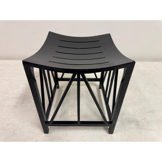 Wood Black Thebes Style Stool, 1990s For Sale - Image 7 of 14