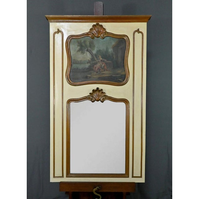 Late 19th Century Louis XV Painted Wooden Trumeau Mirror For Sale - Image 15 of 15